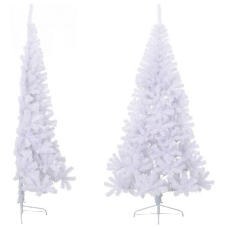 Artificial Half Christmas Tree with Stand White 210 cm PVC