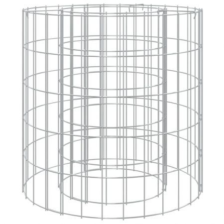 Gabion Fire Pit Ø 50 cm Galvanised Iron