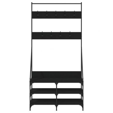 Clothes Rack with Shoe Storage Black 90x34x184 cm