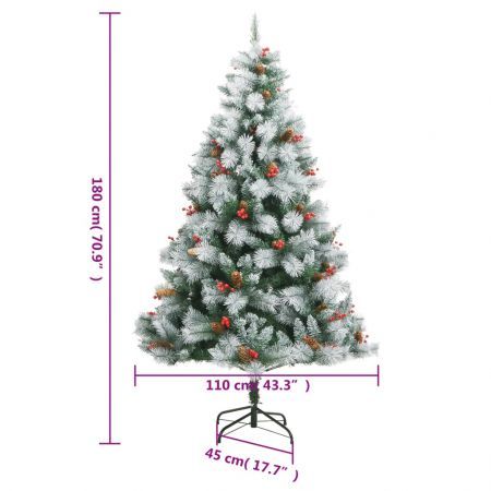 Artificial Hinged Christmas Tree with Cones and Berries 180 cm