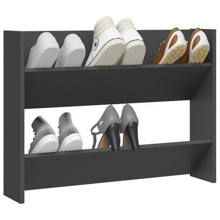 Wall Shoe Cabinet Grey 80x18x60 cm Engineered Wood