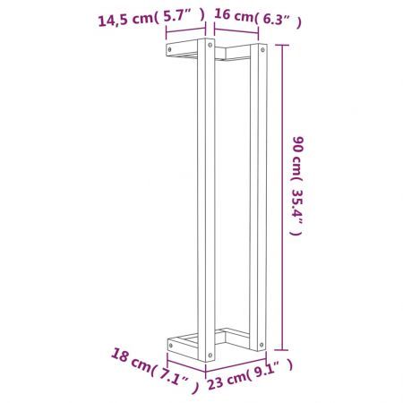 Towel Rack 23x18x90 cm Solid Wood Pine