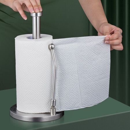 Toilet Paper Holder Stainless Steel Spring Bead Paper Towel Rack