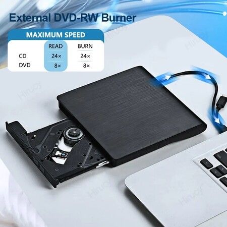 External DVD Player,USB 3.0 USB Type C External CD/DVD Rw Reading Player Burner Portable Optical Discs For Laptop PC Windows Linux OS Mac