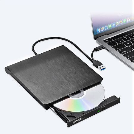 External DVD Player,USB 3.0 USB Type C External CD/DVD Rw Reading Player Burner Portable Optical Discs For Laptop PC Windows Linux OS Mac