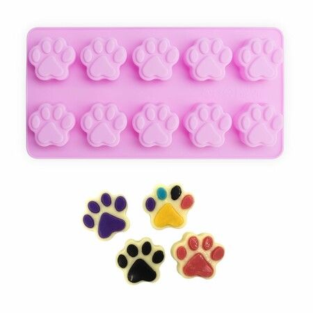 Puppy Dog Paw and Bone Silicone Molds,Non-Stick Food Grade Silicone Molds for Chocolate,Candy,Jelly,Ice Cube,Dog Treats (Puppy Paw Bone Set of 4PCS)