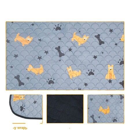 Washable Pee Pad for Dogs, 2 Packs Non-Slip Puppy Training Pads, Fast Absorbent Pet Whelping Pads, Puppy Playpen Mat  (70*100cm-Grey)