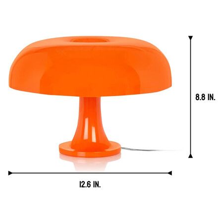 USB Cable Orange Mushroom Lamp, Retro Nesso Table Lamp, Dimmable Orange Lamp, Mid Century 70s Funky Lamp for Desk (Orange)