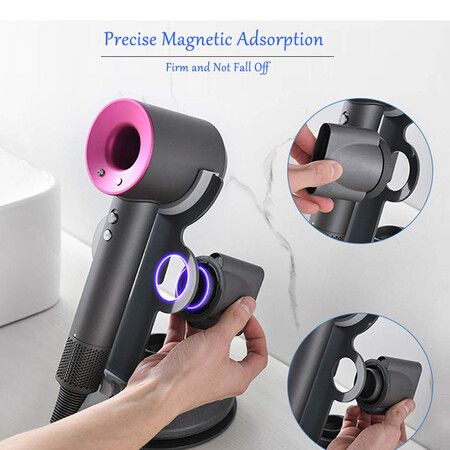 Hair Dryer Holder for Dyson Supersonic, Magnetic Stand Holder for Dyson Supersonic Hair Dryer, Diffuser and Nozzles