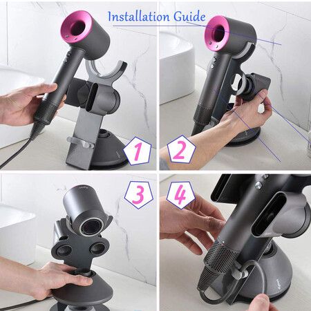 Hair Dryer Holder for Dyson Supersonic, Magnetic Stand Holder for Dyson Supersonic Hair Dryer, Diffuser and Nozzles