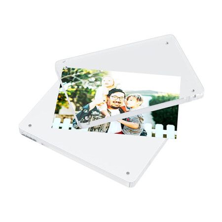 4x6 Acrylic Picture Frames, 2 Pack Clear Photo Frame, Transparent Free Standing Desktop Display Stand  Rounded Corner 2 pcs