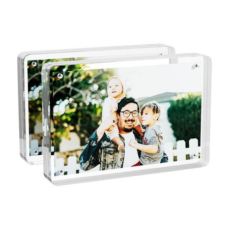 4x6 Acrylic Picture Frames, 2 Pack Clear Photo Frame, Transparent Free Standing Desktop Display Stand  Rounded Corner 2 pcs