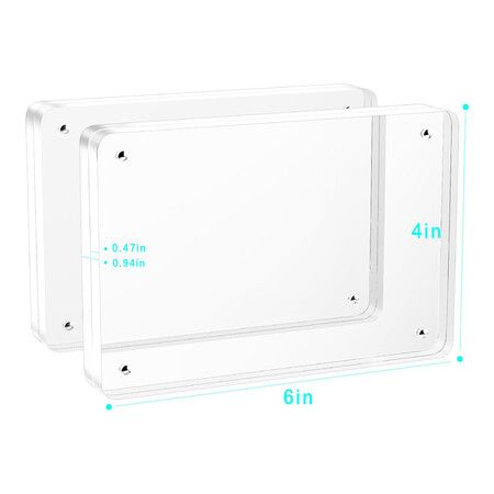 4x6 Acrylic Picture Frames, 2 Pack Clear Photo Frame, Transparent Free Standing Desktop Display Stand  Rounded Corner 2 pcs