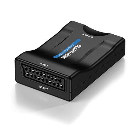 SCART to HDMI Converter, 1080p/720p, Support PAL/NTSC 3.58/ NTSC 4.43/ SECAM, Compatible with DVD, Sky Box, N64, VHS, PS4, VCR, Wii, Blu ray