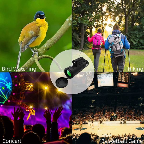 12X50 Monocular Telescope,Monocular with Phone Holder And Tripod For Bird Watching Concert Traveling Hunting Camping