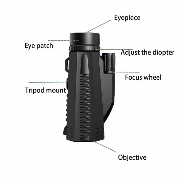 12X50 Monocular Telescope,Monocular with Phone Holder And Tripod For Bird Watching Concert Traveling Hunting Camping