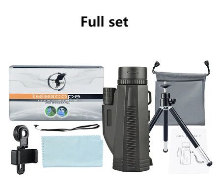 12X50 Monocular Telescope,Monocular with Phone Holder And Tripod For Bird Watching Concert Traveling Hunting Camping