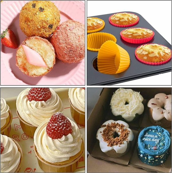 Nonstick Mini Cheesecake Pan with 12 Cup,12 Cup Removable Metal Round Cake& Cupcake Muffin Oven Form Mold For Baking Bakeware Dessert Tool