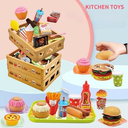 Pretend Play Food Set Creative Hamburger Artificial Food Set Kitchen Toy