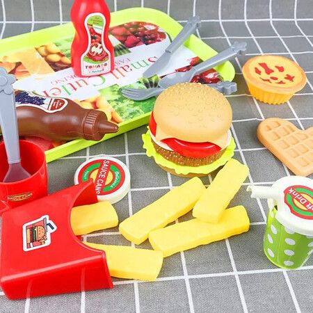 Pretend Play Food Set Creative Hamburger Artificial Food Set Kitchen Toy