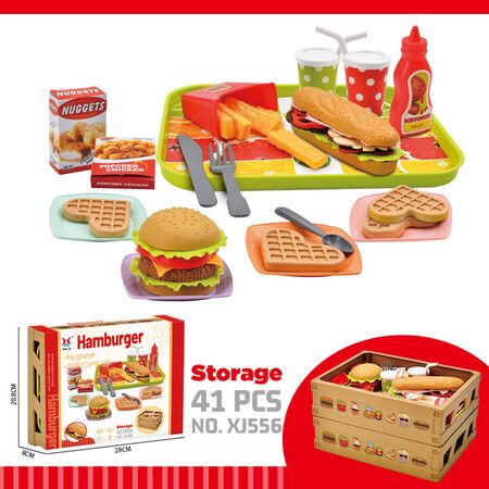 Pretend Play Food Set Creative Hamburger Artificial Food Set Kitchen Toy