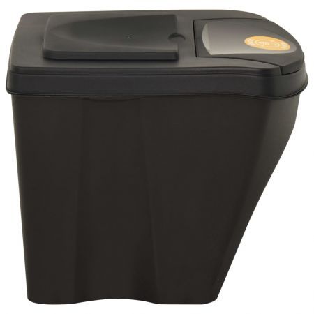 Stackable Garbage Bin Boxes 3 pcs Anthracite 75 L Polypropylene