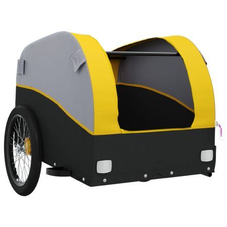 Bike Trailer Black and Yellow 30 kg Iron