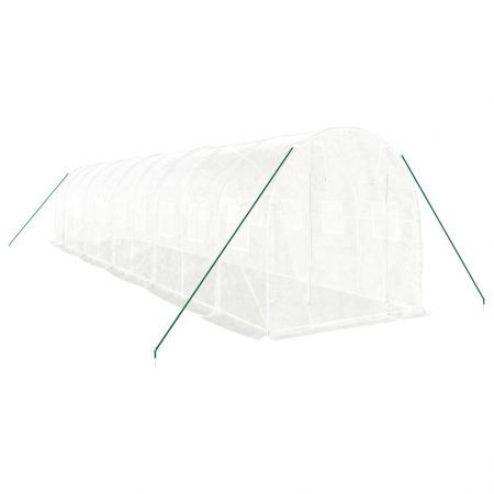 Greenhouse with Steel Frame White 20 m² 10x2x2 m