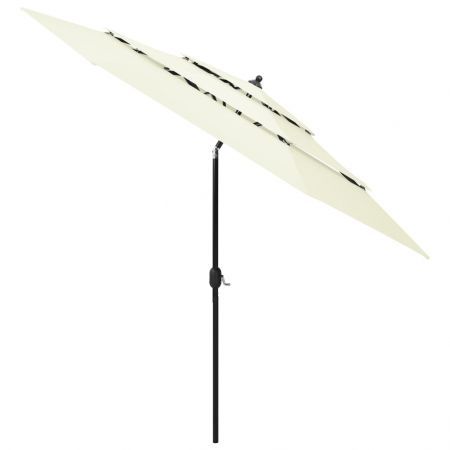 3-Tier Parasol with Aluminium Pole Sand 3 m