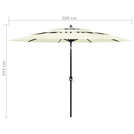 3-Tier Parasol with Aluminium Pole Sand 3 m