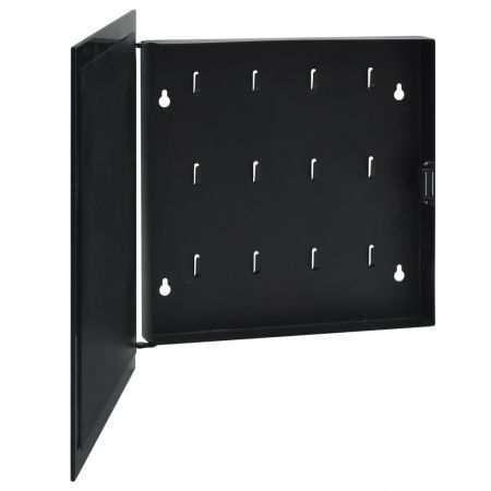 Key Box with Magnetic Board Black 35x35x5.5 cm