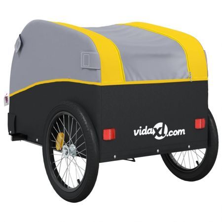 Bike Trailer Black and Yellow 45 kg Iron