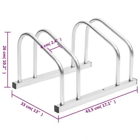 Bike Rack for 2 Bikes Galvanised Steel