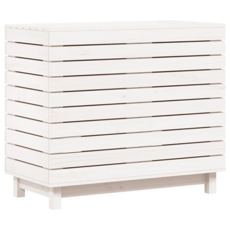 Laundry Basket White 88.5x44x76 cm Solid Wood Pine