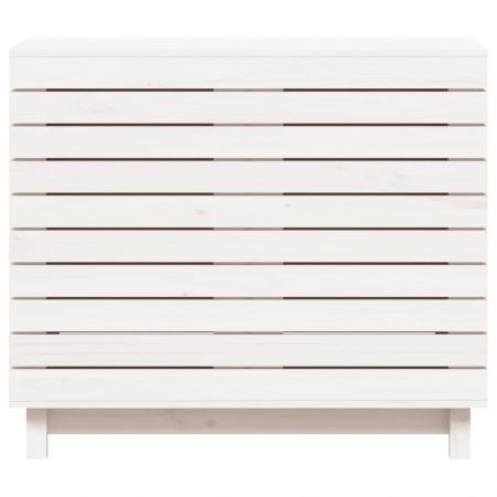 Laundry Basket White 88.5x44x76 cm Solid Wood Pine