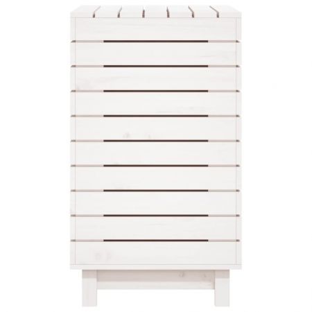 Laundry Basket White 88.5x44x76 cm Solid Wood Pine