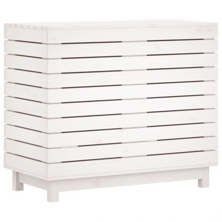 Laundry Basket White 88.5x44x76 cm Solid Wood Pine