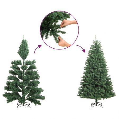 Slim Christmas Tree with Stand and Flocked Snow 270 cm PVC