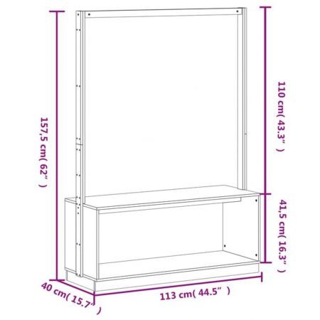 Clothes Rack with Shoe Storage White 113x40x157.5 cm Solid Wood Pine