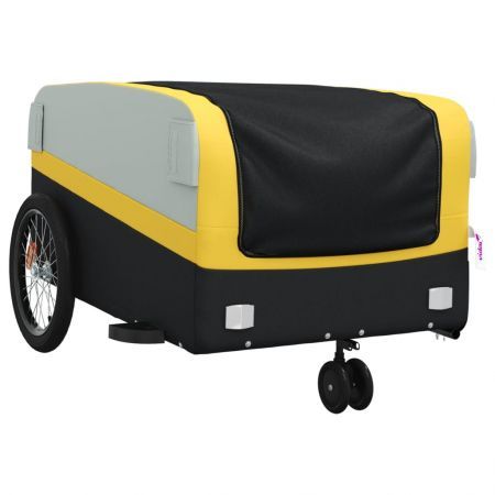 Bike Trailer Black and Yellow 45 kg Iron