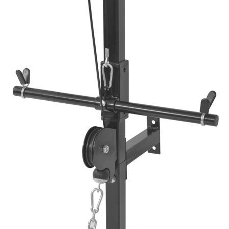 Wall-mounted Power Tower with Barbell and Dumbbell Set 60.5 kg