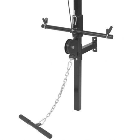 Wall-mounted Power Tower with Barbell and Dumbbell Set 60.5 kg