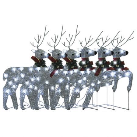 Christmas Reindeers 6 pcs Silver 120 LEDs