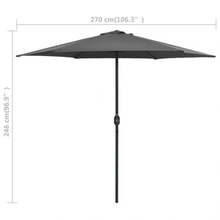 Outdoor Parasol with Aluminium Pole 270x246 cm Anthracite