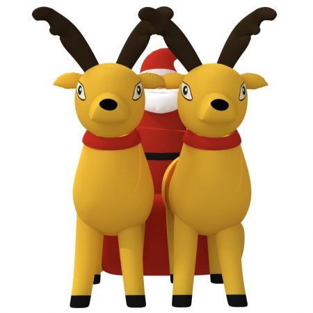 Christmas Inflatable Santa and Reindeer Decoration LED 130 cm