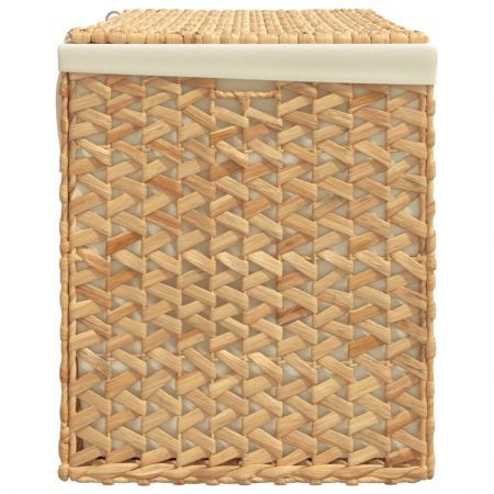 Laundry Basket with 3 Sections 75x42.5x52 cm Water Hyacinth