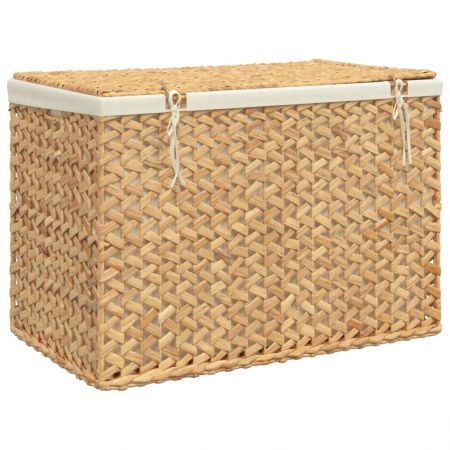 Laundry Basket with 3 Sections 75x42.5x52 cm Water Hyacinth