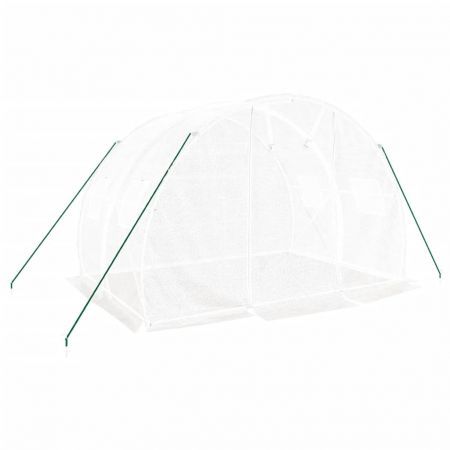 Greenhouse with Steel Frame White 6 m² 3x2x2 m