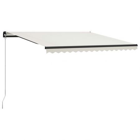 Manual Retractable Awning with LED 400x300 cm Cream