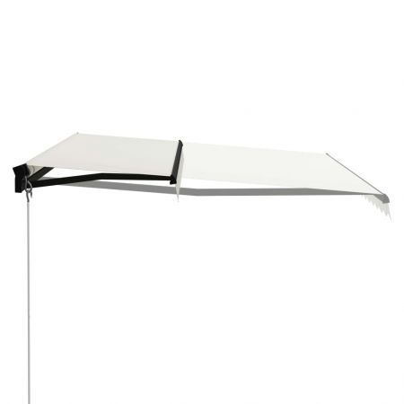 Manual Retractable Awning with LED 400x300 cm Cream